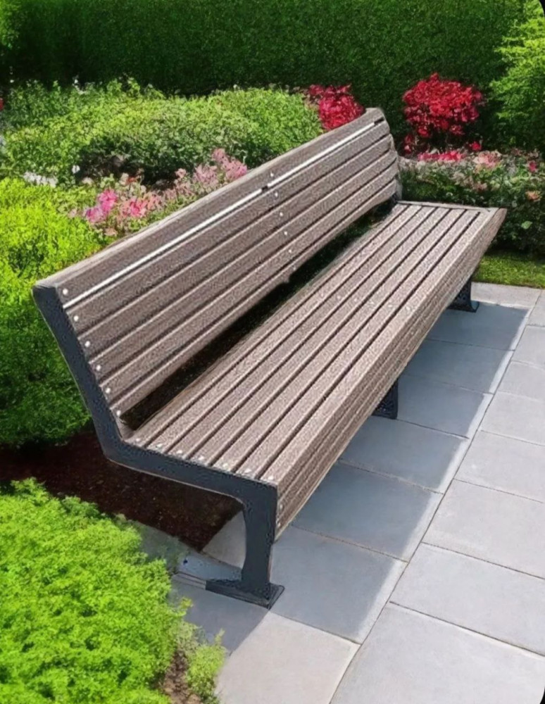 Скамья из ДПК со спинкой  - фото1