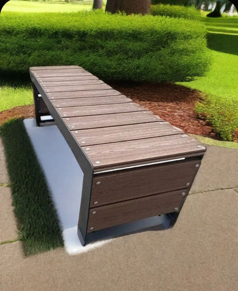 Скамья из ДПК без спинки   - фото1